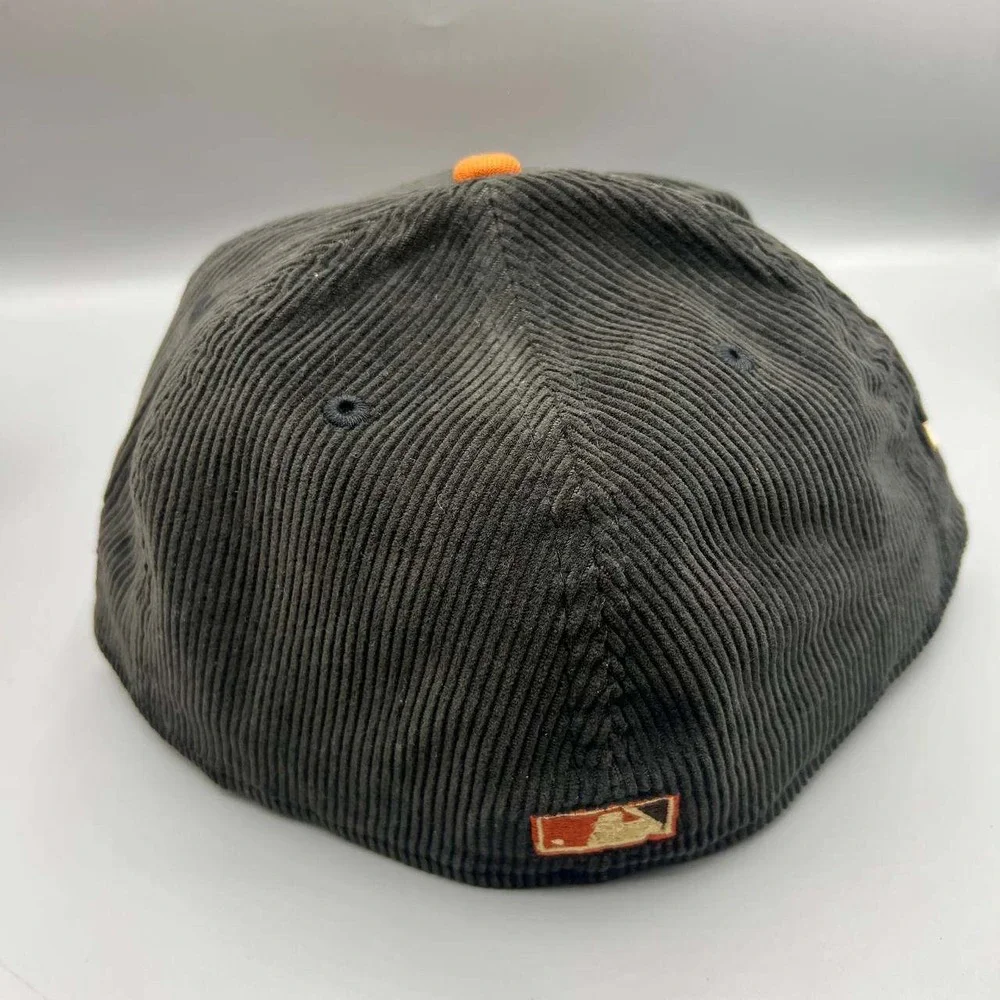 Houston Astros Hat Men 7 5/8 Black Green Corduroy 59Fifty New Era MLB Fitted Cap